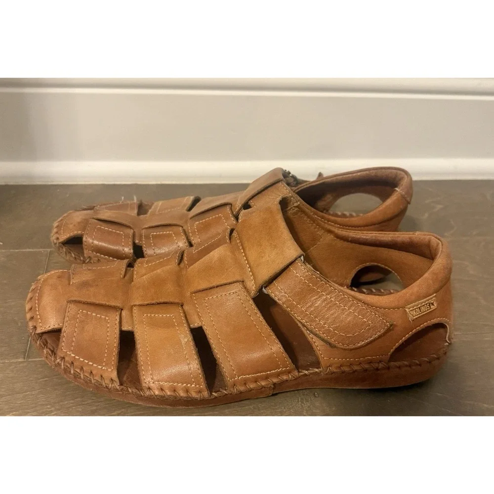 Pikolinos Tarifa Fisherman Sandals Mens 8.5 EU 42 Brown Soft Leather Outdoor